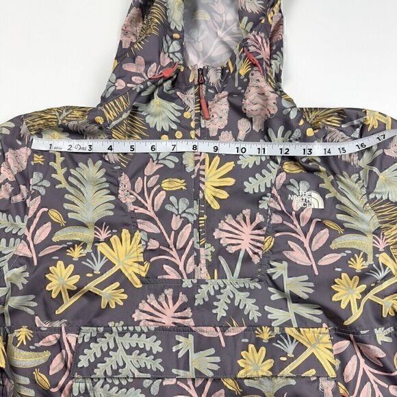 North Face Packable Hooded Rain/Wind Resistant Floral 1/4 Zip Jacket, Sz. M - Picture 16 of 16